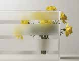 Glasmuster Sandstrahlglas mit Klarglaslinien